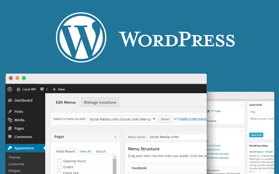 A picture of WordPress Dashboard